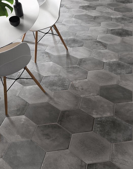 Miabella Porcelain Tile Cement Look, Cement Look Hexagon Floor Tile